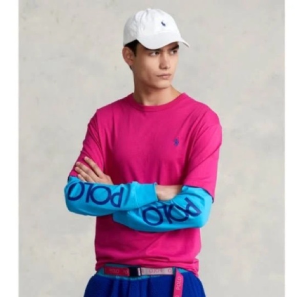 Polo Ralph Lauren Other - Polo Ralph Lauren Men's Fuchsia and Teal Long Sleeve Top Size XL